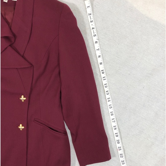 Pure New wool blazer holiday suit coat ruffled lapel gold metal buttons size 38 - Picture 8 of 9